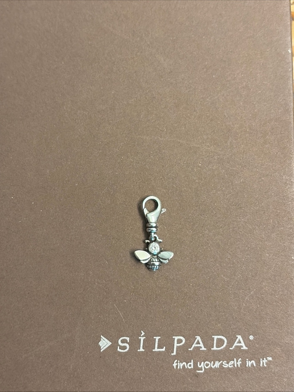 Silpada sterling silver bee rhinestone bracelet charm with lobster clasp - Picture 3 of 4